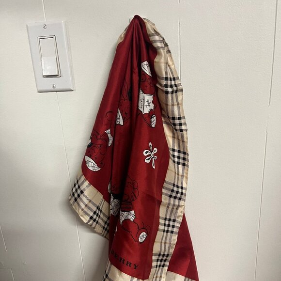 Burberry Bears and Check Silk Scarf - Picture 2 of 6